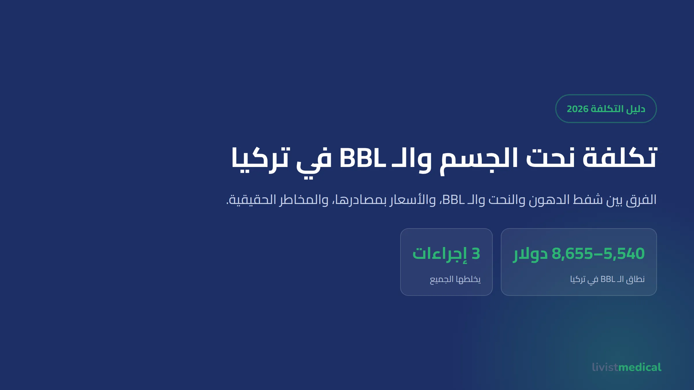 تكلفة نحت الجسم والـ BBL في تركيا 2026