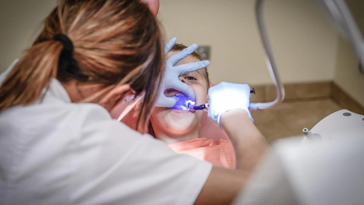 Dental treatment being carried out in a clinic