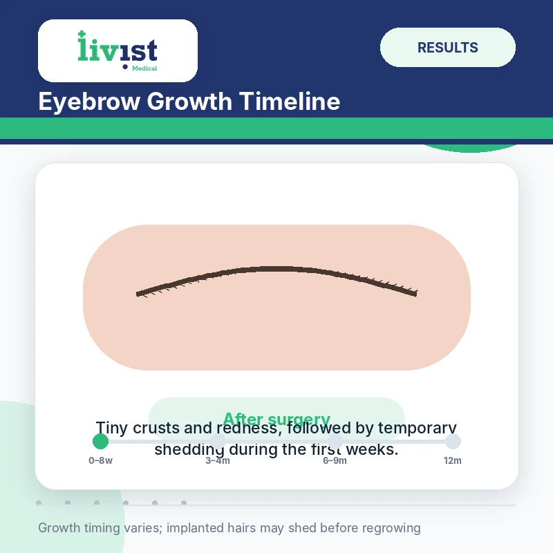Eyebrow transplant immediately after surgery
