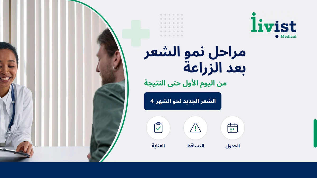 مراحل نمو الشعر بعد الزراعة بالصور: الجدول الكامل