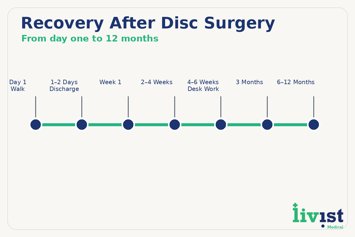 Recovery timeline after herniated disc surgery from day one to twelve months