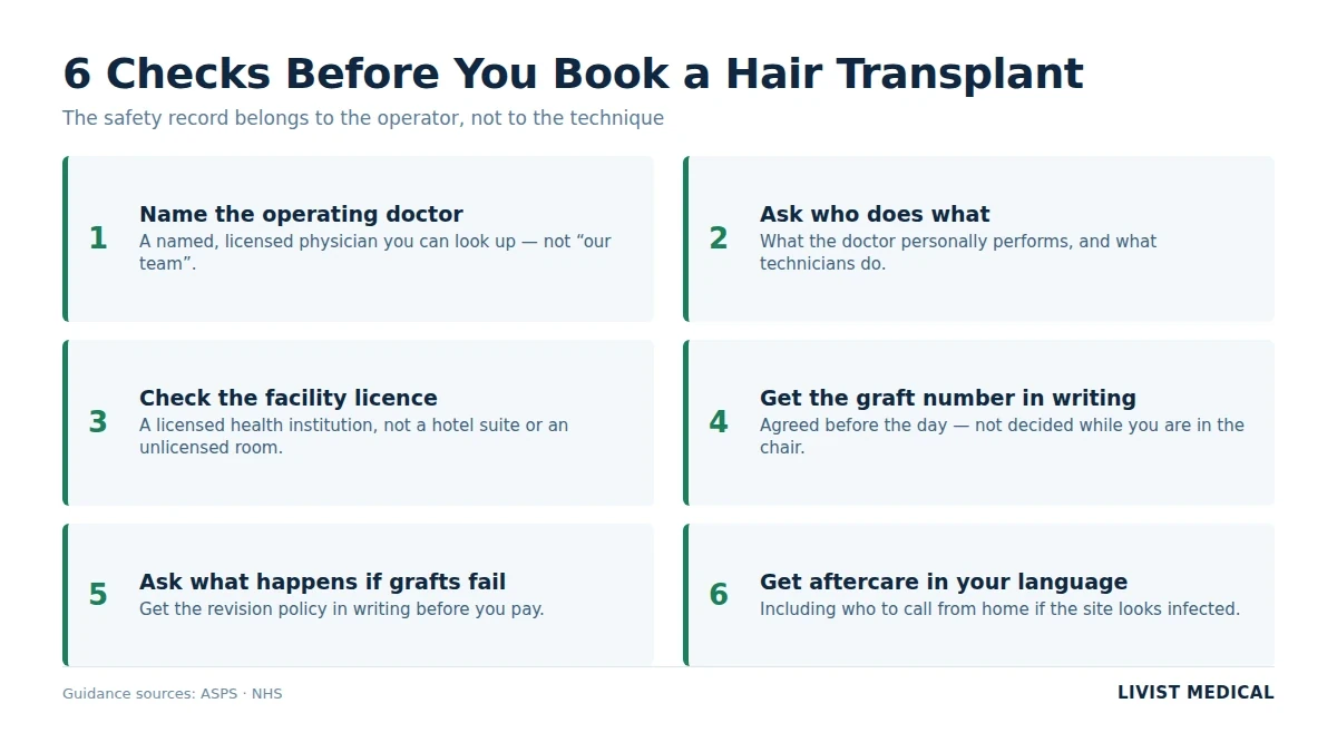 Six checks before booking a hair transplant