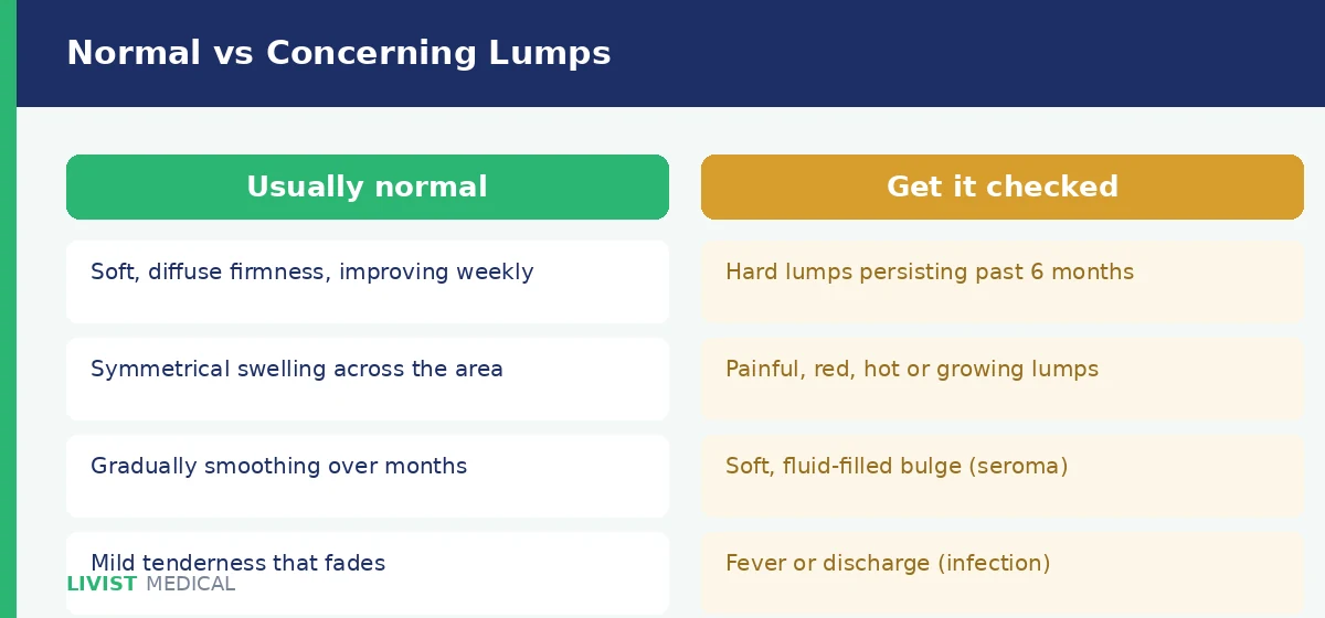 Normal vs concerning lumps after liposuction