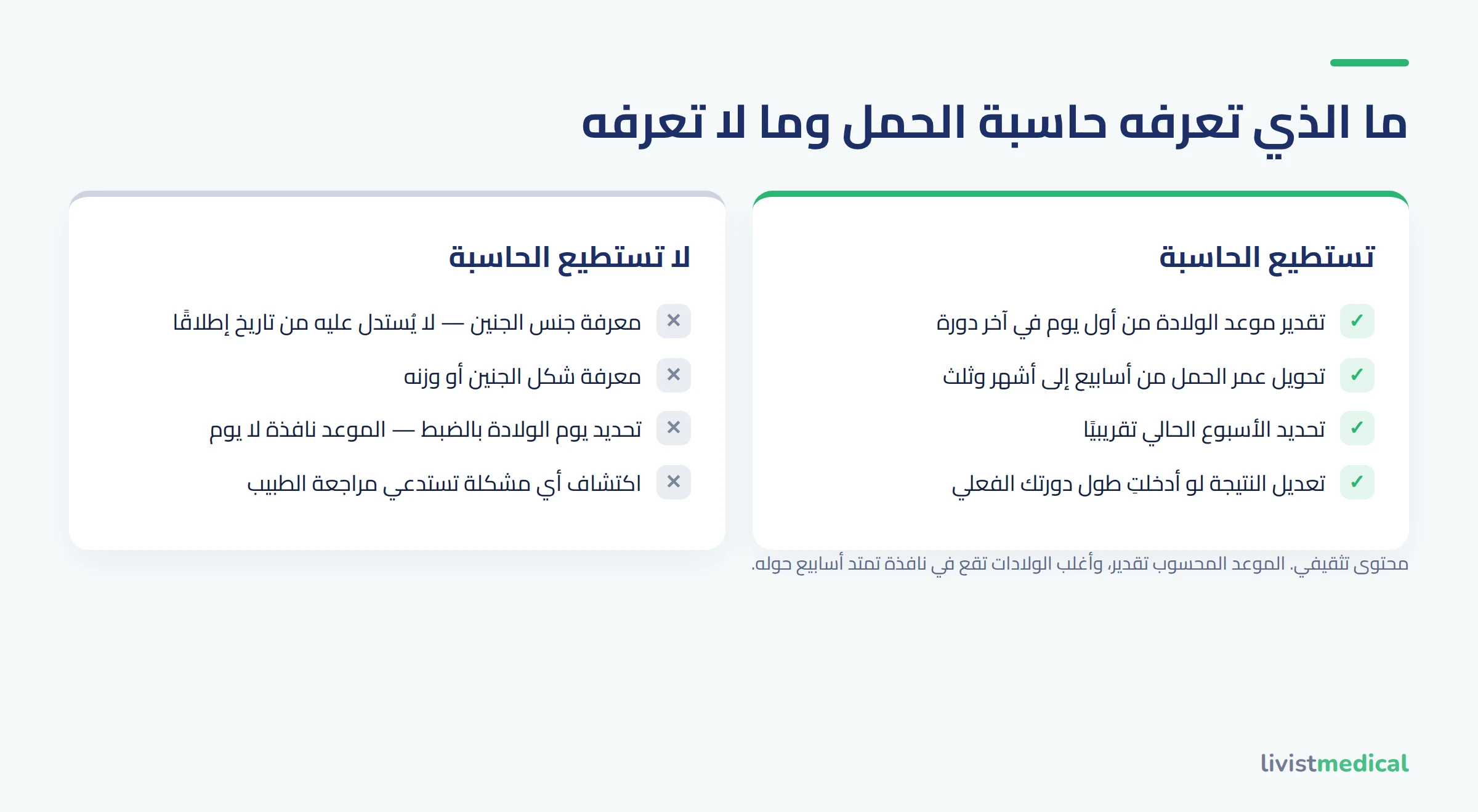 ما تعرفه حاسبة الحمل وما لا تستطيع معرفته مثل جنس الجنين