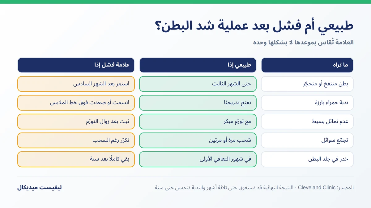 طبيعي أم فشل بعد عملية شد البطن